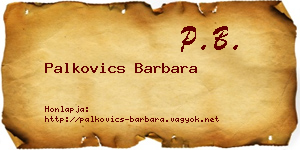 Palkovics Barbara névjegykártya
